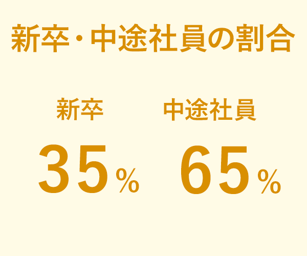 新卒・中途社員の割合